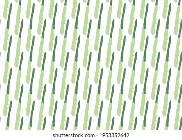 Vector texture background, seamless pattern. Hand drawn, green and white colors.