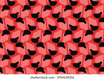 Vector texture background, seamless pattern. Hand drawn, red and black colors.