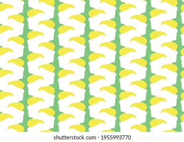 Vector texture background, seamless pattern. Hand drawn, green, yellow and white colors.