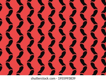 Vector texture background, seamless pattern. Hand drawn, red and black colors.