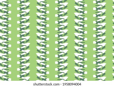 Vector texture background, seamless pattern. Hand drawn, green and white colors.