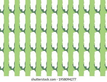 Vector texture background, seamless pattern. Hand drawn, green and white colors.