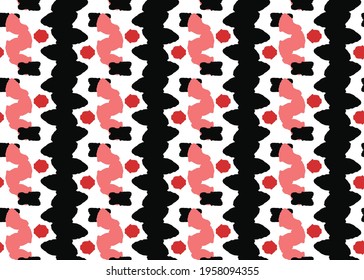 Vector texture background, seamless pattern. Hand drawn, red, black and white colors.