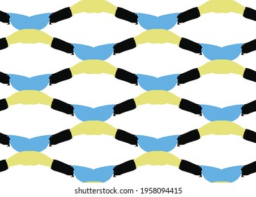 Vector texture background, seamless pattern. Hand drawn, yellow, blue, black and white colors.