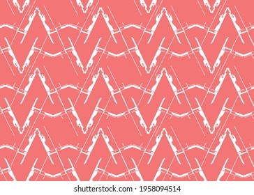 Vector texture background, seamless pattern. Hand drawn, red and white colors.