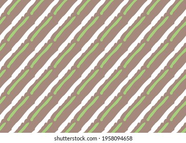 Vector texture background, seamless pattern. Hand drawn, brown, green and white colors.