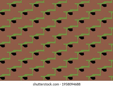 Vector texture background, seamless pattern. Hand drawn, brown, black and green colors.