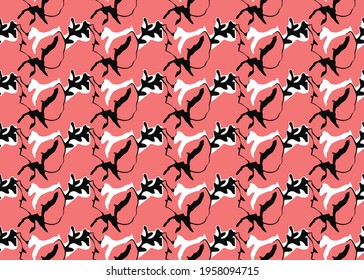 Vector texture background, seamless pattern. Hand drawn, red, black and white colors.