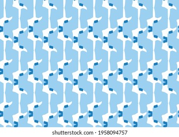 Vector texture background, seamless pattern. Hand drawn, blue and white colors.