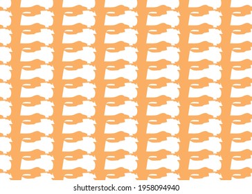 Vector texture background, seamless pattern. Hand drawn, orange and white colors.
