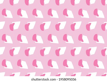 Vector texture background, seamless pattern. Hand drawn, pink and white colors.