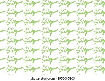 Vector texture background, seamless pattern. Hand drawn, green and white colors.