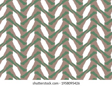 Vector texture background, seamless pattern. Hand drawn, brown, green and white colors.