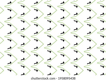 Vector texture background, seamless pattern. Hand drawn, green, black and white colors.