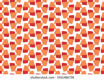 Vector texture background, seamless pattern. Hand drawn, orange, red and white colors.