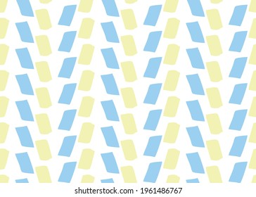 Vector texture background, seamless pattern. Hand drawn, blue, yellow and white colors.