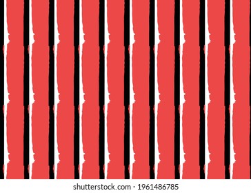 Vector texture background, seamless pattern. Hand drawn, red, white and black colors.