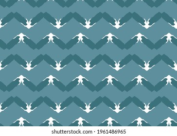 Vector texture background, seamless pattern. Hand drawn, blue and white colors.