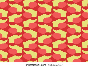 Vector texture background, seamless pattern. Hand drawn, red and yellow colors.