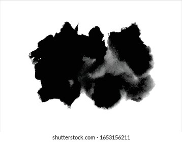 fondo de trazo de pintura negra de textura vectorial