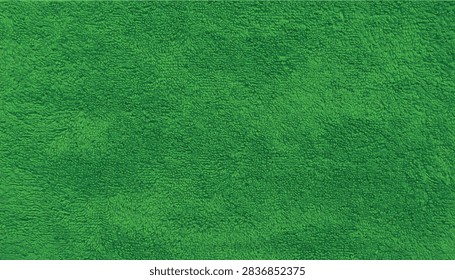 Vector texture of a bright green terry cloth towel background. Soft fabric surface features a dense loop pile pattern, ideal as a vibrant abstract background for design projects.