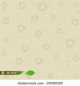 Vector texture of cardboard with recycle symbols. Vector eps 10