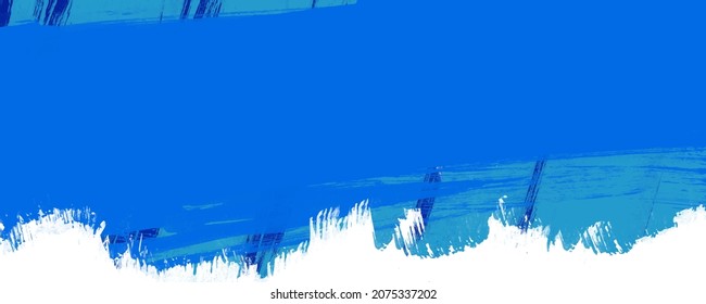 Textura vectorial para las tarjetas. Pinceles acrílicos azules. Banner de color acuarela. Fondo acuático pintado a mano para planilla de diseño de volante, afiche, folleto y cubierta. Coloca tu texto.