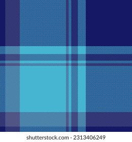 Vector texture check of pattern textile plaid with a tartan fabric seamless background in blue and cyan colors.