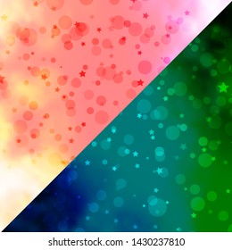Vector texture with circles, stars. Abstract design in gradient style with bubbles, stars. Design for textile, fabric, wallpapers.