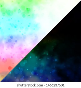 Vector texture with circles, stars. Abstract design in gradient style with bubbles, stars. Template for business cards, websites.