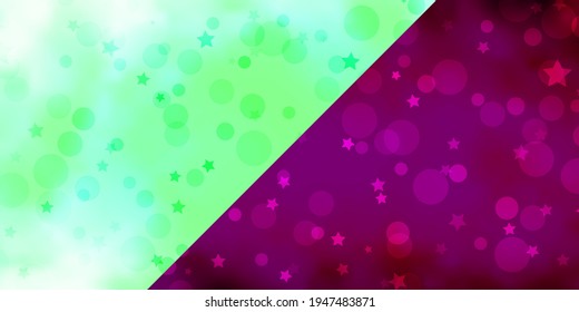 Textura vectorial con círculos, estrellas. Ilustración abstracta con formas coloridas de círculos, estrellas. Textura para persianas, cortinas.