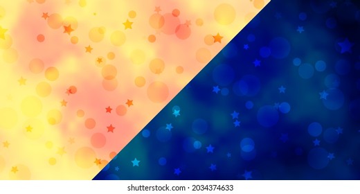 Vector texture with circles, stars. Abstract illustration with colorful shapes of circles, stars. Design for wallpaper, fabric makers.