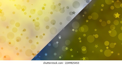 Textura vectorial con círculos, estrellas. Diseño abstracto de gradiente con burbujas, estrellas. Diseño para textiles, tela, papel pintado.