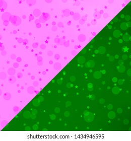 Vector texture with circles, stars. Colorful disks, stars on simple gradient background. Pattern for trendy fabric, wallpapers.