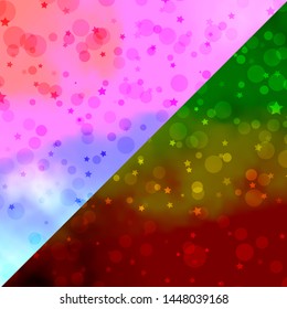 Vector texture with circles, stars. Colorful illustration with gradient dots, stars. Design for wallpaper, fabric makers.