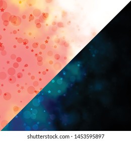Vector texture with circles, stars. Colorful illustration with gradient dots, stars. Pattern for design of fabric, wallpapers.