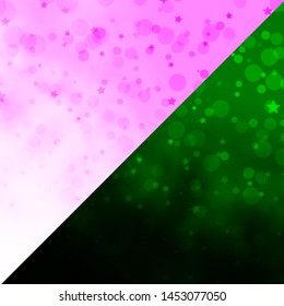 Vector texture with circles, stars. Glitter abstract illustration with colorful drops, stars. Pattern for trendy fabric, wallpapers.