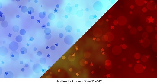 Vector texture with circles, stars. Glitter abstract illustration with colorful drops, stars. Design for wallpaper, fabric makers.