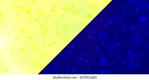 Textura vectorial con círculos, estrellas. Ilustración abstracta brillante con gotas coloridas, estrellas. Plantilla para tarjetas de visita, sitios web.