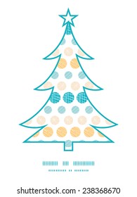 Vector texture circles stripes abstract Christmas tree silhouette pattern frame card template