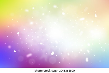 Vector texture with colored snowflakes. Blurred decorative design in xmas style with snow. The pattern can be used for new year leaflets.