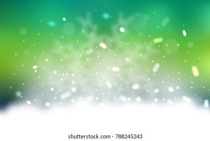 Vector texture with colored snowflakes. Blurred decorative design in xmas style with snow. The pattern can be used for new year ad, booklets.