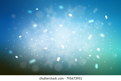 Vector texture with colored snowflakes. Blurred decorative design in xmas style with snow. The template can be used as a new year background.