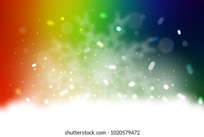 Vector texture with colored snowflakes. Decorative shining illustration with snow on abstract template. New year design for your business advert.