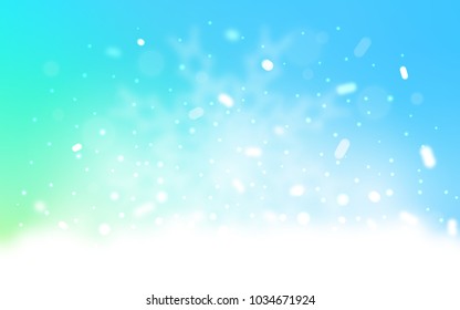 Vector texture with colored snowflakes. Decorative shining illustration with snow on abstract template. The pattern can be used for new year ad, booklets.