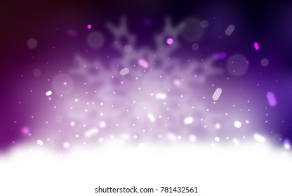 Vector texture with colored snowflakes. Decorative shining illustration with snow on abstract template. The pattern can be used for new year leaflets.
