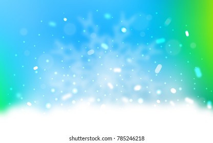 Vector texture with colored snowflakes. Decorative shining illustration with snow on abstract template. New year design for your ad, poster, banner.