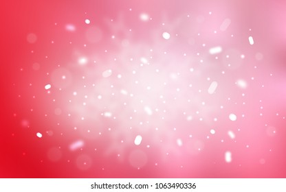 Vector texture with colored snowflakes. Snow on blurred abstract background with gradient. The template can be used as a new year background.