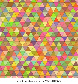 Vector texture of colored triangles kaleidoscope mosaic
