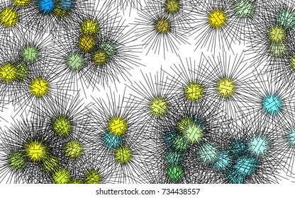 Vector texture with colorful sea urchins. Modern geometrical abstract illustration. The template can be used in natural magazines.